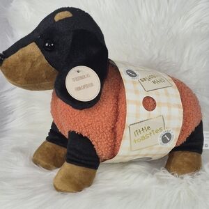 Little Toasties Heatable Pumpkin Sausage Dog Plush Orange Boucle NWT Cute Gift